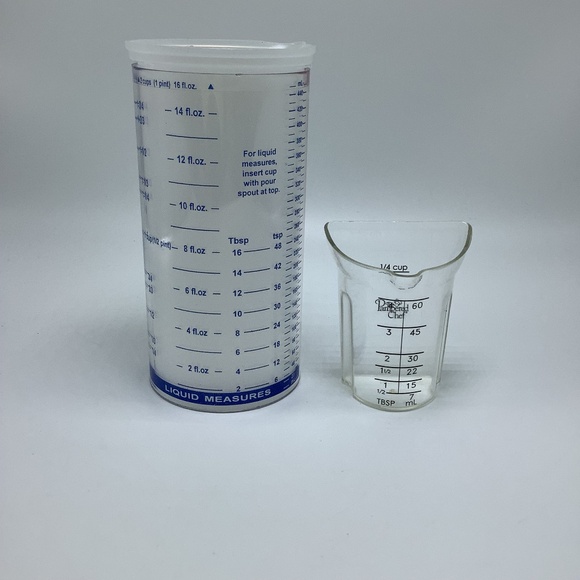 Pampered Chef Measure All Large 2 Cup Wet Dry Liquid Solid Measuring Cup & Mini - Picture 1 of 7